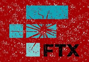 FTX Token - the collapse of the crypto exchange. FTT symbol cryptocurrency logo with text. Collapse coin icon. Vector illustration. Bankrupt crypto exchange logo explosion concept