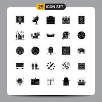 User Interface Pack of 25 Basic Solid Glyphs of location seo accessories help footwear Editable Vector Design Elements