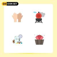 Group of 4 Modern Flat Icons Set for muslim file religion train business Editable Vector Design Elements