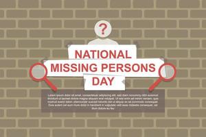 National Missing Persons Day background. vector