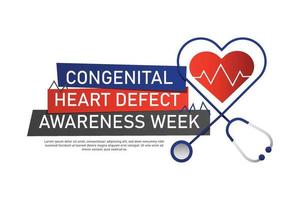 Congenital Heart Defect Awareness Week background. vector