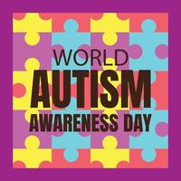 illustration vector graphic of world autism day puzzle board, perfect for international day, world autism awareness day, celebrate, greeting card, etc.