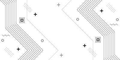 Geometric Minimal White Background with black line and shape vector