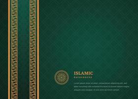 Modern Islamic Geometric Pattern Design Background with Gold Border vector