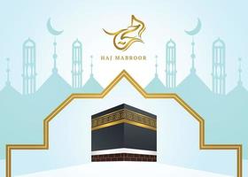 Minimal Umrah Hajj Banner  with Kabba and Mosque vector