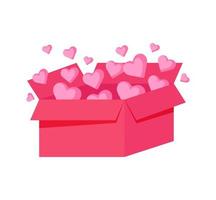 box with hearts vector