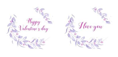 valentines day background with watercolor elements vector