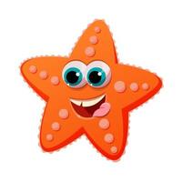 Cartoon funny colored starfish for print, illustration, game. Vector illustration.