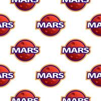 Pattern of the planet and the inscription Mars in cartoon style for printing and design.Vector illustration. vector