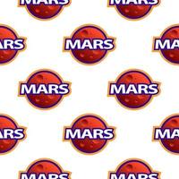 Pattern of the planet and the inscription Mars in cartoon style for printing and design.Vector illustration. vector