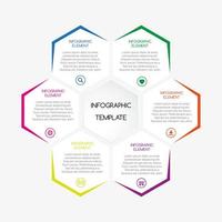 plantilla infográfica vectorial con hexágonos con texto para su proyecto empresarial vector