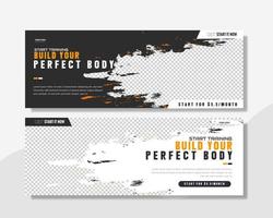 plantilla de banner web de fitness digital vector