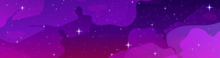 Night starry sky in lilac and pink colors vector