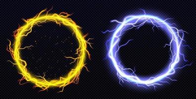 Set of round lightning frames png vector