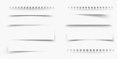 Shadow frames of paper sheet, notebook pages vector