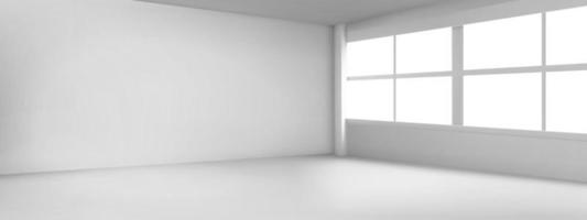 Empty room corner with large windows vector