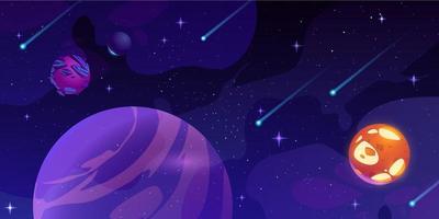 Outer space background with planets and stars vector