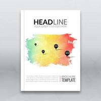 Colorful Business background watercolor stain design. Cover Brochure Magazine flyer report modern unusual template layout mockup infographic. Vector illustration