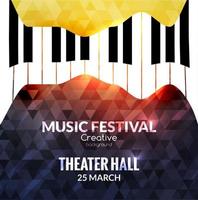 Music festival poster background. Jazz piano music cafe promotional poster vector