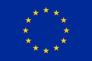 EU flag in flat style for printing and design.Vector illustration. vector