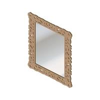 Beige carved frame on a white background in isometric style for the interior.Vector illustration. vector