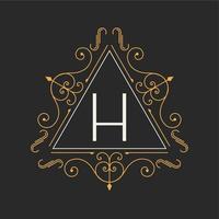 Monogram design elements template. Letter Vintage Insignia or Logotype. Calligraphic lineart design. Business sign, identity, label, badge, Cafe, Hotel. Vector