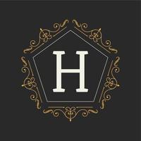 Monogram design elements template. Letter Vintage Insignia or Logotype. Calligraphic lineart design. Business sign, identity, label, badge, Cafe, Hotel. Vector