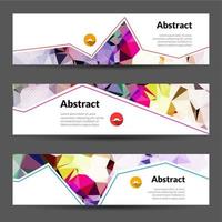 Set of vector horizontal polygonal triangles banners beautiful colors