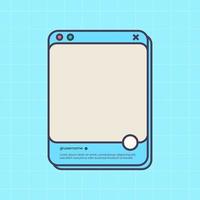 Social media post interface in retro design style. Social media feed mock up. vector