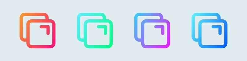 Copy line icon in gradient colors. Duplicate signs vector illustration.