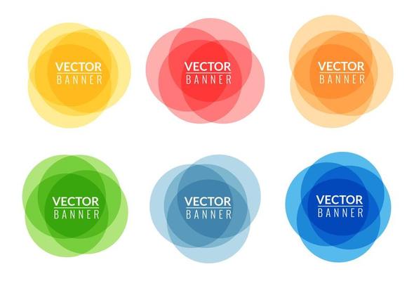 Set of colorful round abstract banners. Graphic banners design