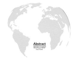 3d abstract world map planet, dots, global halftone concept vector