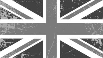 bandera británica monocromática sobre fondo grunge. vector