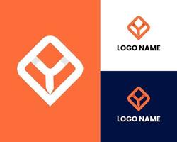 diseño de logotipo inicial moderno de letra y abstracta vector