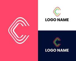 Letter C vector line logo design. Creative minimalism logotype icon symbol