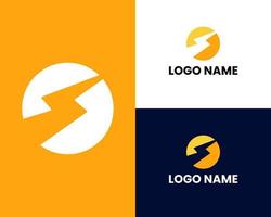 Lightning, electric power vector logo design element