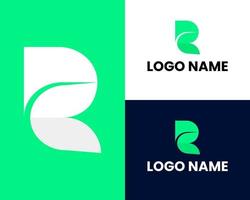 logotipo de monograma de letra r y letra d con concepto 3d en color verde degradado