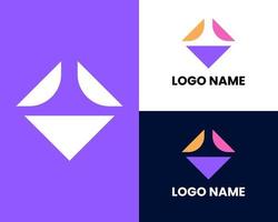 Modern icon design V letter shape element with business card template. Best for identity and logotypes vector