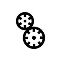 Outline icon. Gears emblem. isolated Vector illustration