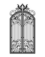 puerta ornamentada forjada cerrada. vector