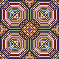 Pattern of multi-colored polyhedrons for printing, design, carpet making. Vector illustration.