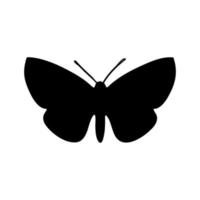 silueta negra de una mariposa sobre un fondo blanco para imprimir, diseñar. ilustración vectorial vector