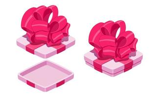 Set of small gift boxes in different states in cartoon style for print and design.Vector illustration. vector