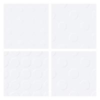 A set of white embossed circle patterns for print and design. Vector illustration.