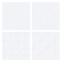 A set of white embossed circle patterns for print and design. Vector illustration.