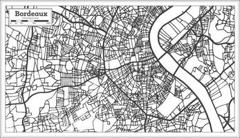 mapa de la ciudad de burdeos francia en estilo retro. esquema del mapa. vector