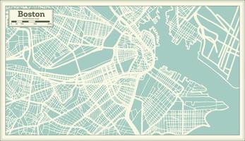 mapa de la ciudad de boston usa en estilo retro. esquema del mapa. vector