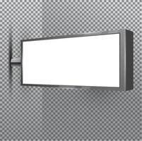 Blank Store White Signboard on Transparent Background. vector