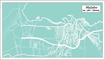 mapa de la ciudad de malabo guinea ecuatorial en estilo retro. esquema del mapa. vector