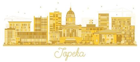 Topeka Kansas City Skyline Golden Silhouette. vector